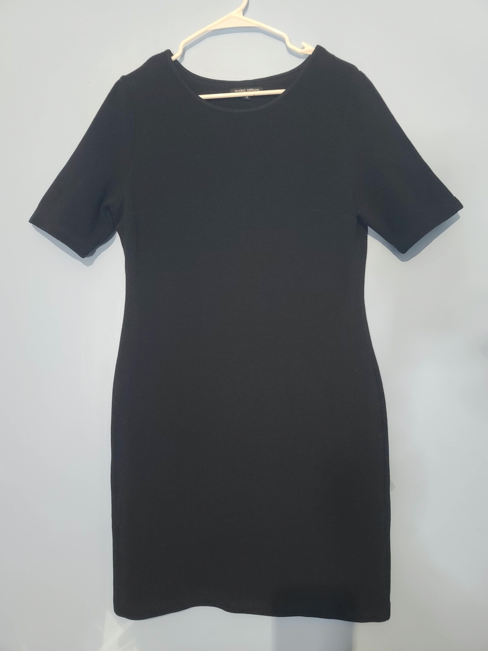 Mario Serrani Black Short-Sleeve Sheath Dress